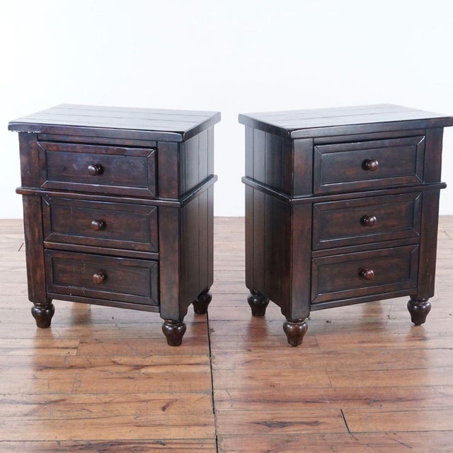 Pottery Barn Cortina Bedside Tables A Pair Chairish