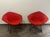 Original Diamond lounge chairs, pair, designed by Harry Bertoia for Knoll International. Black enameled steel diamond...
