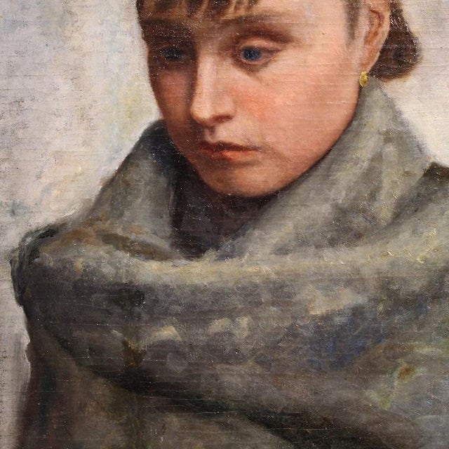 Italian Artist, Portrait of a Woman in Impressionist Style, 1920, Oil on Canvas, Framed For Sale - Image 11 of 15