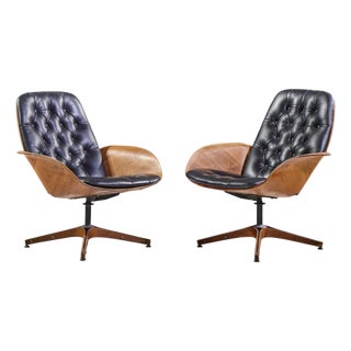 George Mulhauser for Plycraft Mrs. Chair Mid Century Lounge Chairs - Pair For Sale