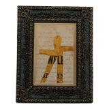 Original Contemporary Abstract Wayne Cunningham “Hands Across America “ Small Collage Vintage Frame For Sale