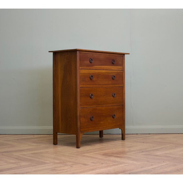 Mid-Century Modern Antique Edwardian Oak Tallboy Chest of Drawers, 1910s For Sale - Image 3 of 9