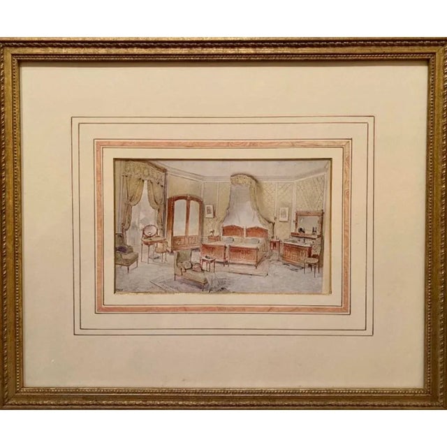 Antique 1887 H. Pander & Zonen Trowbridge Interior Scene Print Signed Framed For Sale