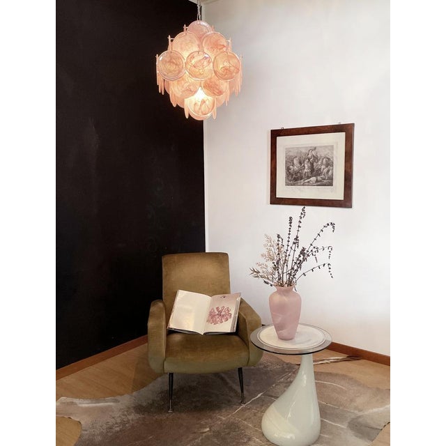 Pink Vintage Italian Murano Chandelier, 1970s For Sale - Image 8 of 18