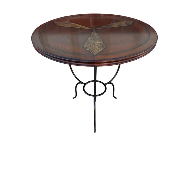 Jonathan Charles Walnut Bistro Side Table - Anvil Collection Showroom Sample For Sale In Indianapolis - Image 6 of 12