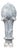19th Century French Zinc Crowned Acorn Decorative Finial on Custom Lucite Base For Sale