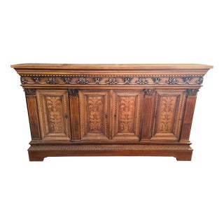 Neo-Renaissance Sideboard in Walnut, 1980s For Sale