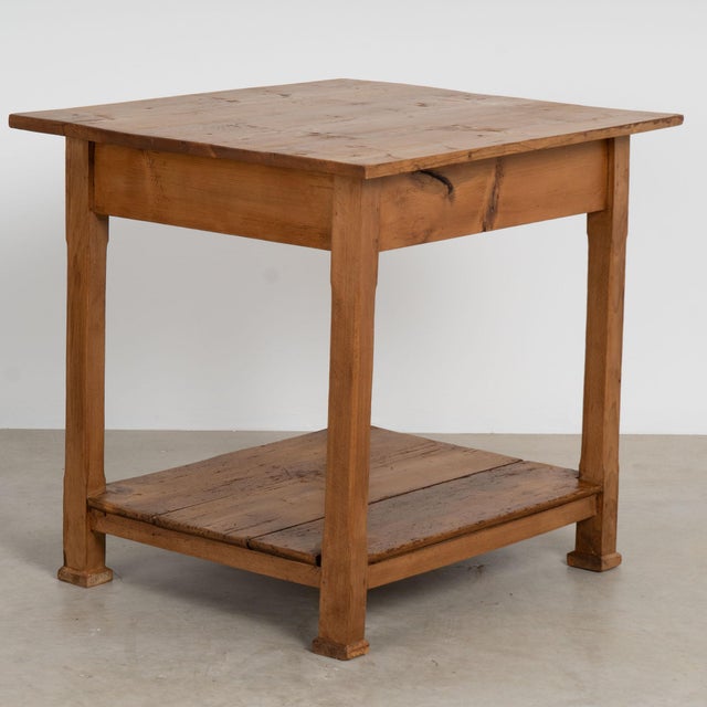 Late 19th Century Small Pine Side Table With Single Drawer From Hungary For Sale - Image 18 of 18