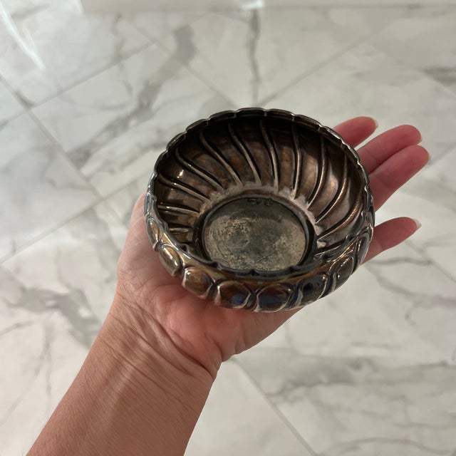 Metal Small Silver Bowl For Sale - Image 7 of 7