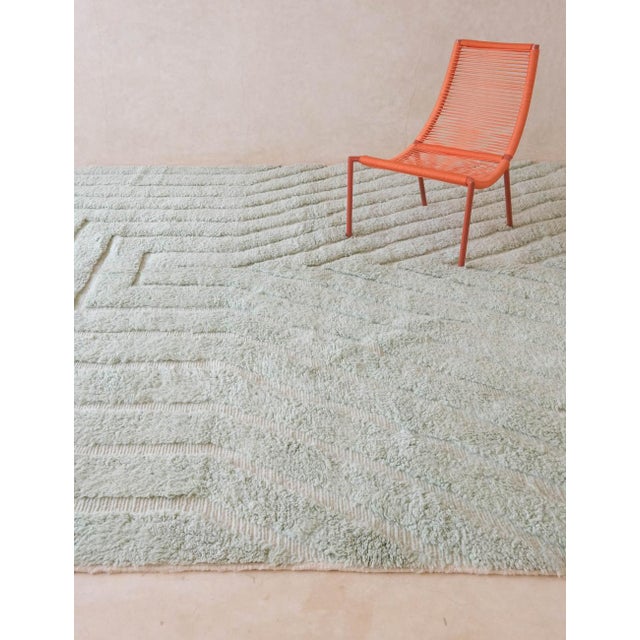 Mid-Century Modern Pattern Berber Carpet - 13.2 X 10.2 Ft For Sale - Image 3 of 8