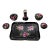 Rare Vintage Midwinter Burslem "Porcelon" Vanity Set - 6pc Black & Pink Rose Art Deco For Sale