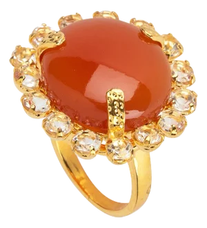 Clementine Ring, Orange, Size 7