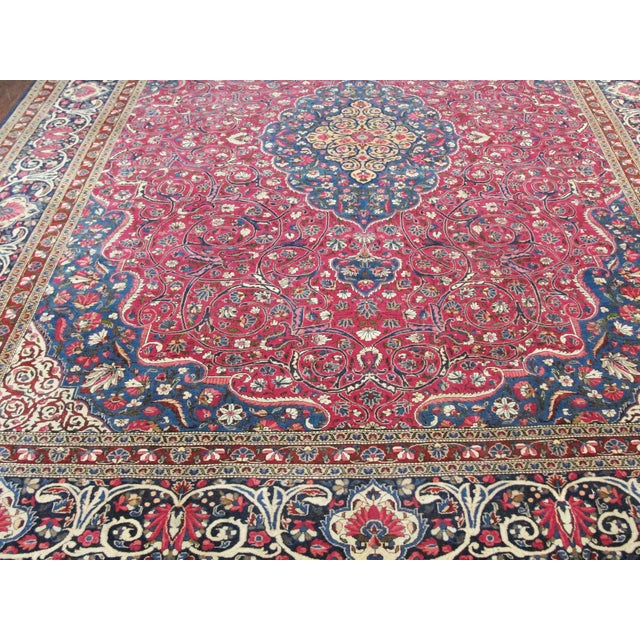 Early 20th Century Antique Persian Dabir Kashan, 8'4" × 11'4" For Sale - Image 5 of 10