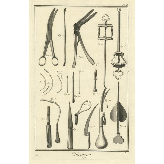 Copper Antonio Baratti, Suture Needles and Screw Instruments, Diderot Chirurgie Plate Iii, 1772, Engraving For Sale - Image 8 of 8
