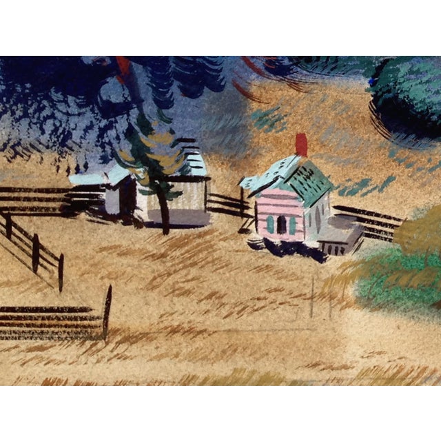 American 1940's California Hills Landscape by Erle Loran For Sale - Image 3 of 3