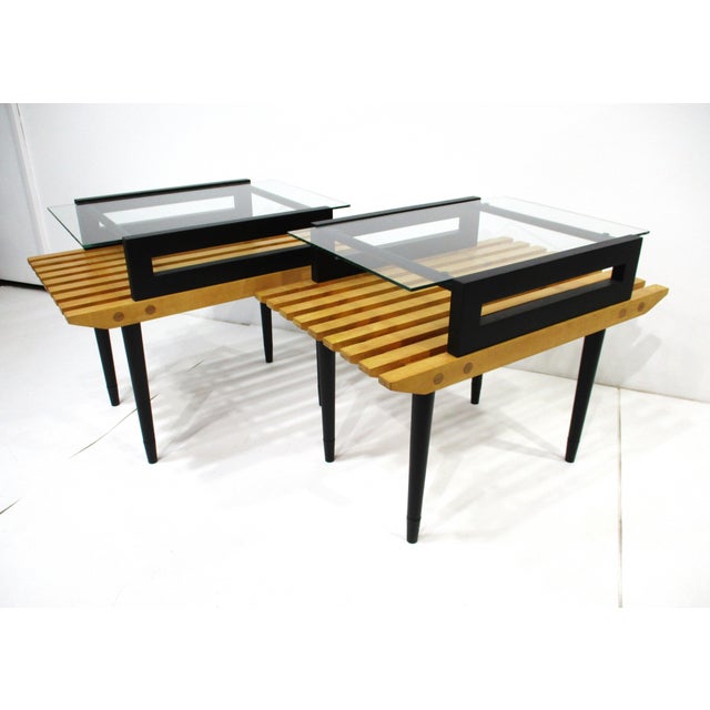 Mid-Century Modern George Nelson Herman Miller Styled Slat Side Tables For Sale - Image 3 of 16