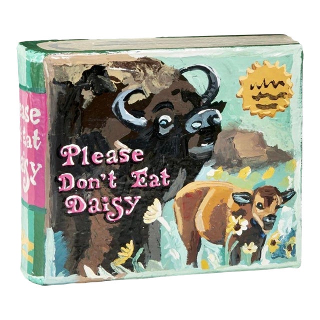 Jean Lowe, Book Sculpture Paper Mache Enamel Painting Jean Lowe Please Don't Eat Daisy For Sale