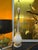 Hand blown Balboa white venetian lamp. White and grey marble base. Newly restored and re-wired and appointed with brass...