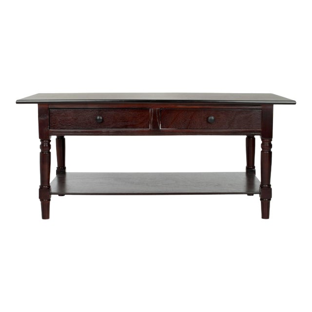 2 Drawer Coffee Table in Dark Cherry For Sale