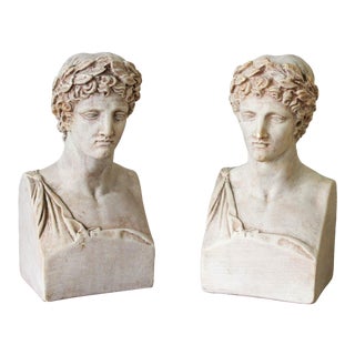Pair of Vintage Roman Bust Bookends For Sale
