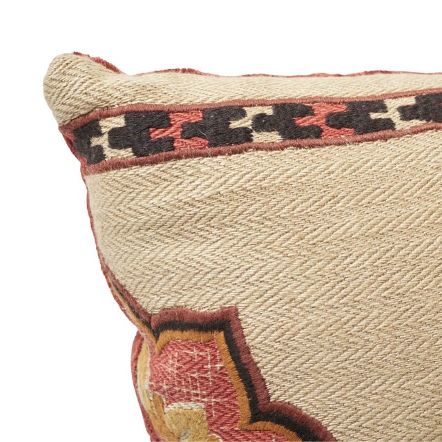 Schumacher Schumacher Temara Embroidered Print Pillow in Spice For Sale - Image 4 of 9