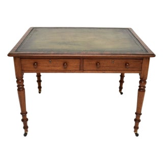 Antique Victorian Leather Top Desk, 1840s For Sale