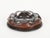 Marvelous mid-century ashtray in curved brown leather and crystal glass. The design of this incredibly stylish ashtray is...