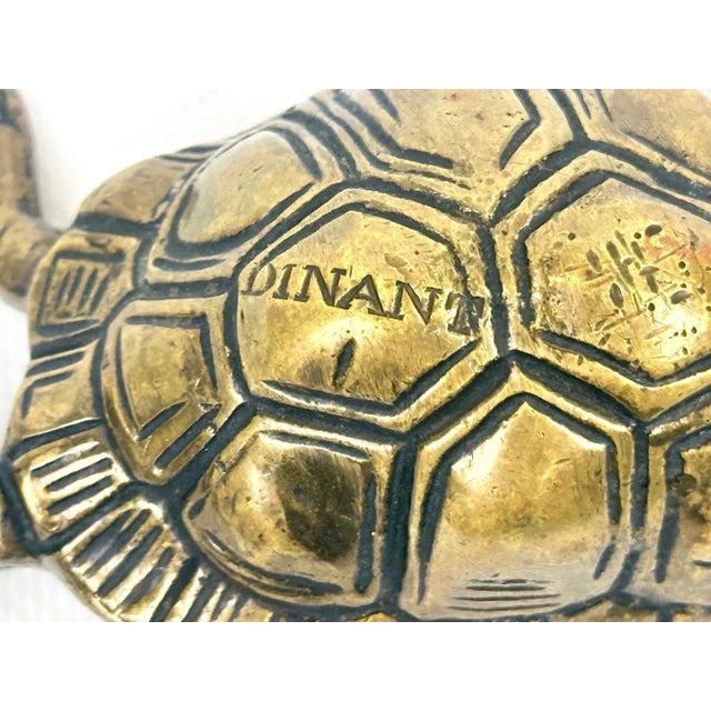 Goldenrod Vintage Brass Turtle Figurine from Dinant, 1960s For Sale - Image 8 of 11