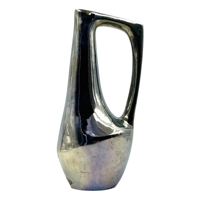 Modern Iridescent Stoneware Vase by A. Cytère, Rambervillers, France, 1960s For Sale