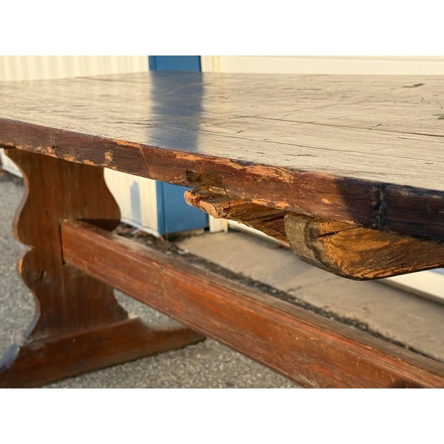 French Country Antique French Oak Country Rustic Dining Table Circa 1800s For Sale - Image 3 of 11