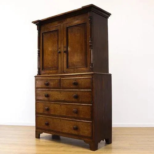 Vintage Oak Cabinet For Sale - Image 3 of 12