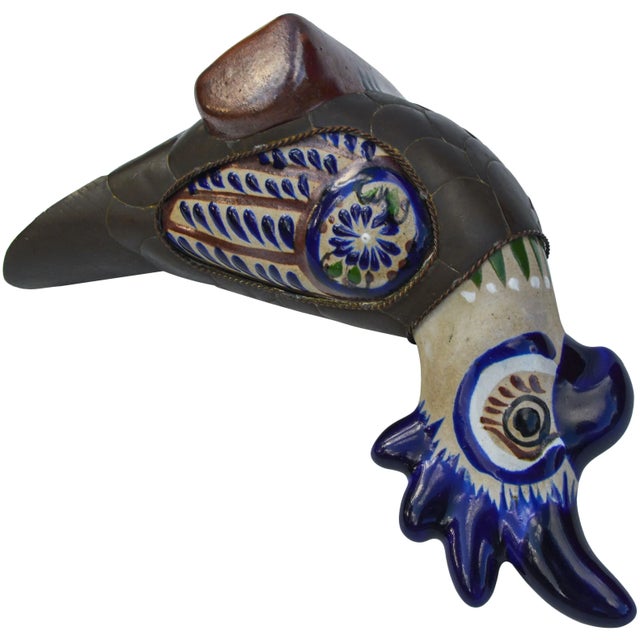 Vintage Ceramic Parrot with Brass Inlay For Sale In New York - Image 6 of 7