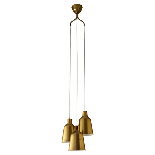 Goldenrod Vintage Brass Pendant Lamp by Hans Bergström, 1950s For Sale - Image 8 of 8