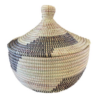 Basket With Lid Senegal West Africa For Sale