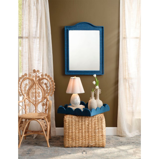 2020s Jamie Young Capsule Mother of Pearl Table Lamp with Linen Shade For Sale - Image 5 of 5