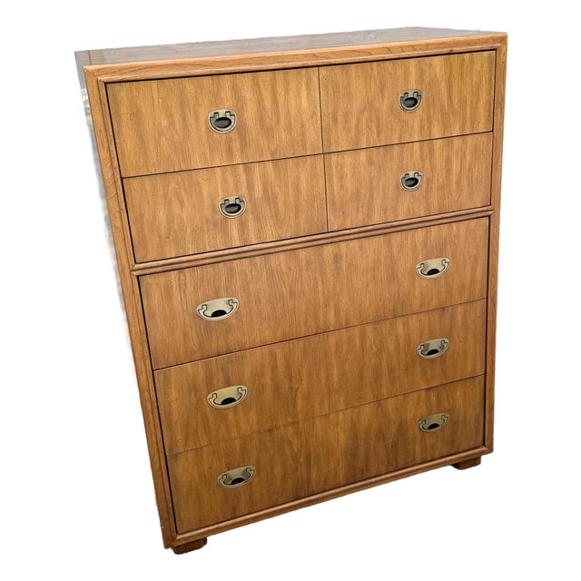 Drexel “Passages” Campaign Style Highboy Dresser For Sale