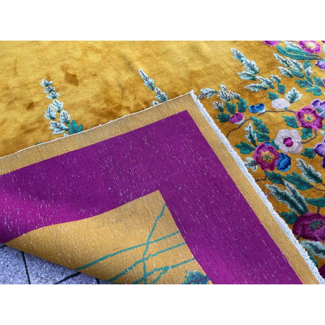 Antique Art Deco Chinese Rug Signed, C-1920, For Sale - Image 4 of 12