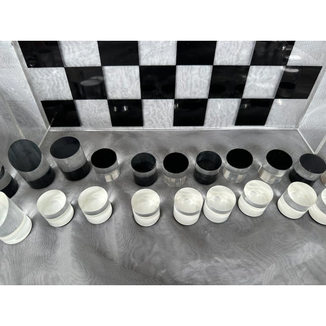 Mid-Century Modern Mid Century Modern Acrylic Chess Set Game For Sale - Image 3 of 13