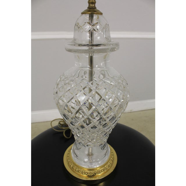 Waterford Crystal Table Lamp with Brass Base For Sale In Philadelphia - Image 6 of 11