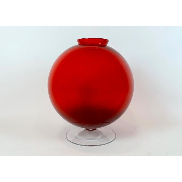Glass Large Space Age Ball Vase, 1970s For Sale - Image 7 of 7