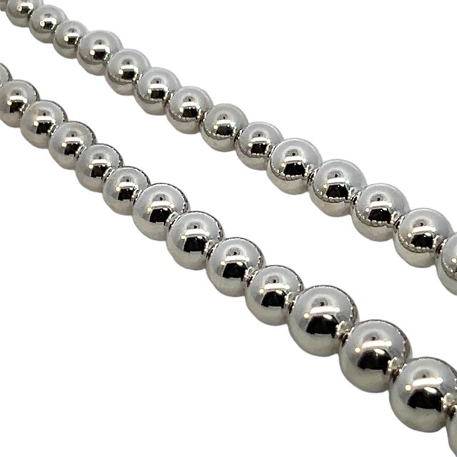 Silver 1990s Tiffany & Co Estate Beaded Necklace 17" Sterling Silver For Sale - Image 8 of 11