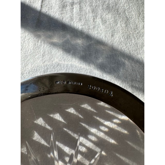 Antique Sterling Silver Pierced Bowl With Glass Insert, Marked 200sd For Sale - Image 4 of 6