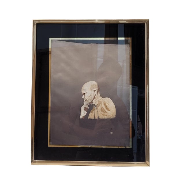 Japanese Artist, Portrait of a Thinker, 1920s, Silk For Sale - Image 11 of 11