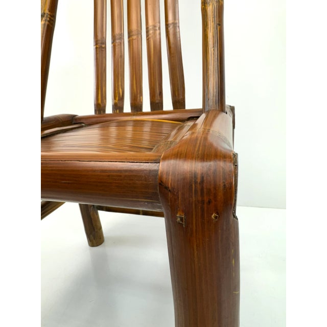 Vintage Mid Century High-Back Bamboo Side Chair With Sculptural Silhouette For Sale - Image 10 of 17