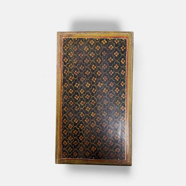 Brown Mini Mid-20th Century Folk Art Hand-Painted Chest of Drawers For Sale - Image 8 of 10