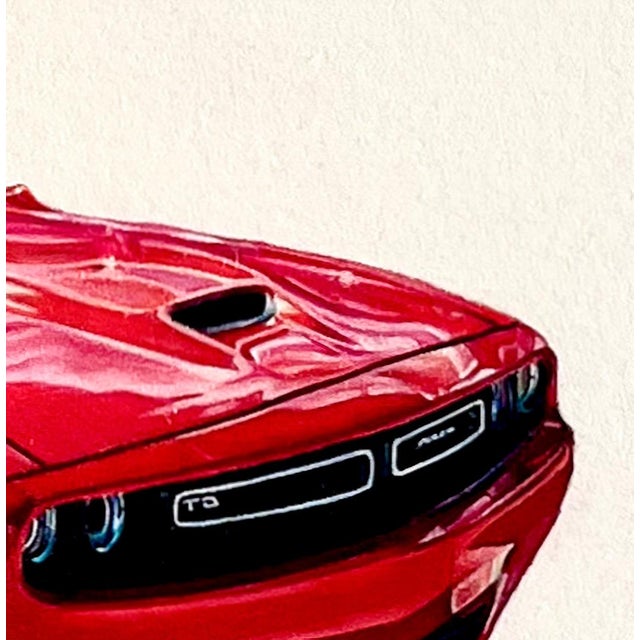 'Dodge Challenger' Original Framed Drawing For Sale - Image 4 of 5