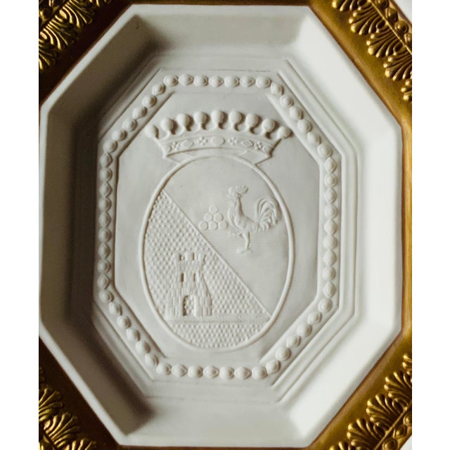 Italian Bisque Porcelain Grand Tour Style Plaque With Gold Border | Italy, Mid-20th C. For Sale - Image 14 of 18