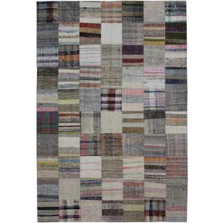 Hand Knotted Vintage Patchwork Rug - 11'4" X 7'4" For Sale