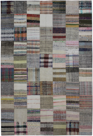 Hand Knotted Vintage Patchwork Rug - 11'4" X 7'4"