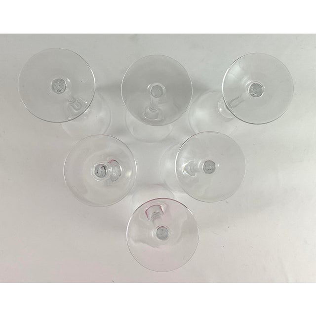 Orrefors 1990s Signed Orrefors White Wine Glasses- Set of 6 For Sale - Image 4 of 4